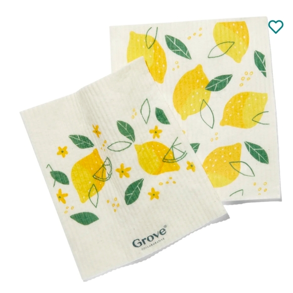 NWT Grove Collaborative Lemon Swedish dish towel set of 2 - Picture 7 of 7